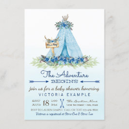 Boys Tribal TeePee Baby Shower Einladungen