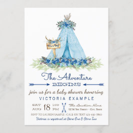 Boys Tribal TeePee Baby Shower Einladungen