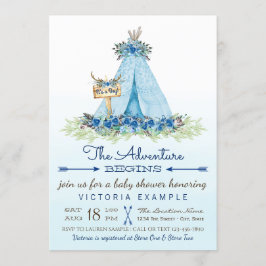 Boys Tribal TeePee Boho Kinderdusche Einladungen