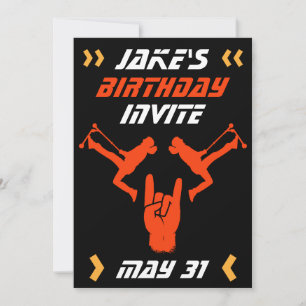 Boys Trick Scooter Birthday Einladung