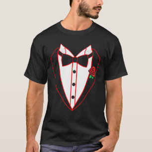 Boys Tuxedo Red Bow Krawatte Kostüm Valentinstag T-Shirt