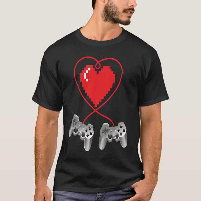 Boys Valentines Day Video Game Controller Heart Ga T-Shirt (Vorderseite)