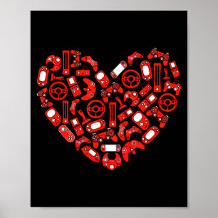 Boys Valentinstag Gaming-Videospielcontroller  Poster