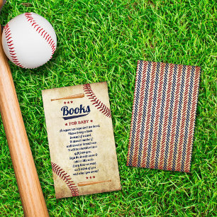 Boys Vintag Baseball Baby Shower Buchanfrage Begleitkarte