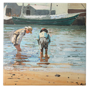 Boys Wading, berühmtes Kunstwerk von Winslow Homer Fliese