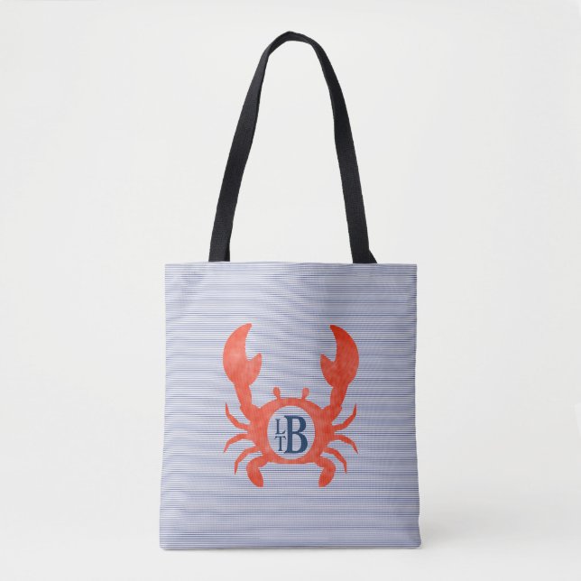 Boys Watercolor Crab Monogram Circlel (Vorderseite)