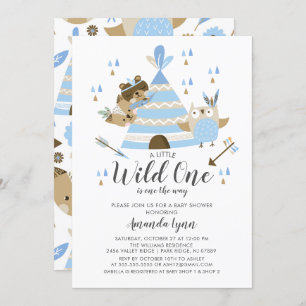 Boys Wild One Baby Shower Einladung