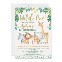 Boys Wild One Safari Einladung zum ersten Geburtst