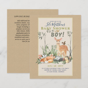 Boys Woodland Animals Forest Baby Shower lädt ein
