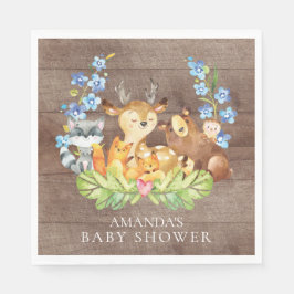 Boys Woodland Babydusche Papier Napkins Serviette