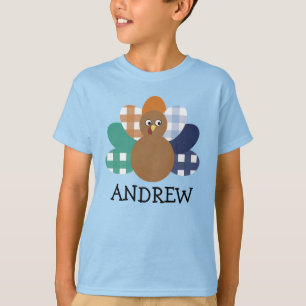 Boys Youth Watercolor Kariert Türkei T - Shirt