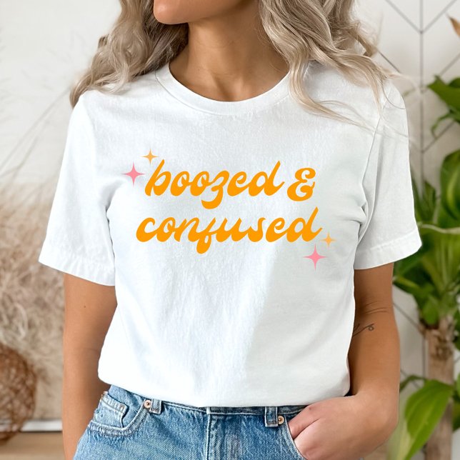 Bozed & Confused Groovy Pink Orange Bachelorette T-Shirt (Von Creator hochgeladen)