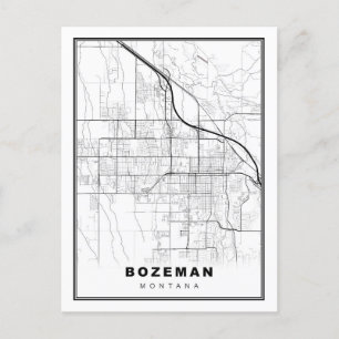 Bozeman Map Postkarte