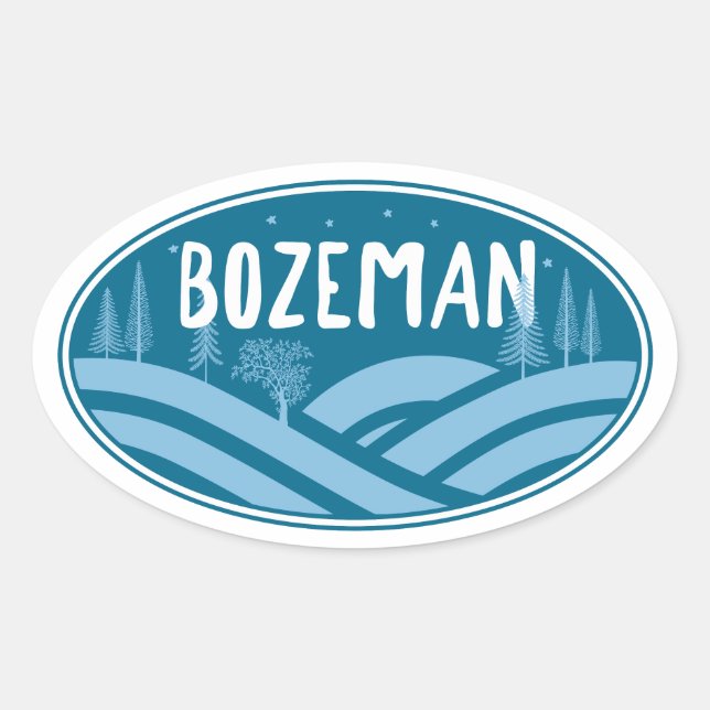 Bozeman Montana Außenbereich Ovaler Aufkleber (Vorderseite)