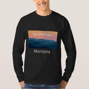 Bozeman Montana Berg Sonnenuntergang Heimatstadt T-Shirt