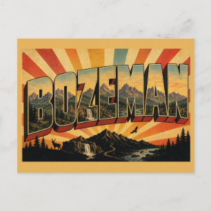Bozeman Montana Berg Wasserfall Fluss Kunst Postkarte