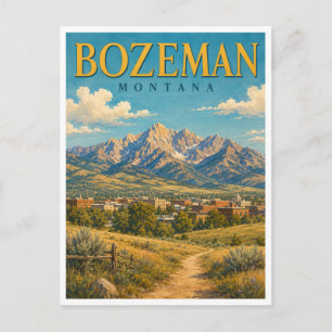 Bozeman Montana Bridger Range GeoSaga Postkarte