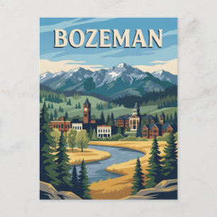 Bozeman Montana Gebirgsstadt Vintage Poster Postkarte