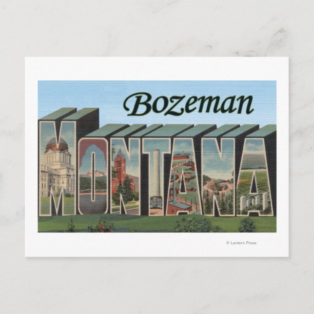 Bozeman, Montana - Große Briefmarkenszenen Postkarte (Vorderseite)