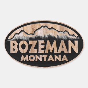 Bozeman Montana Holzoovalaufkleber Ovaler Aufkleber