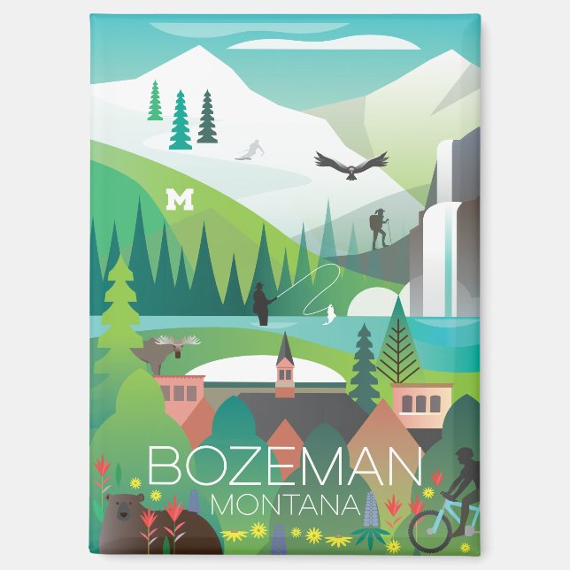 Bozeman, Montana Kühlschrank Magnet (Vorderseite)