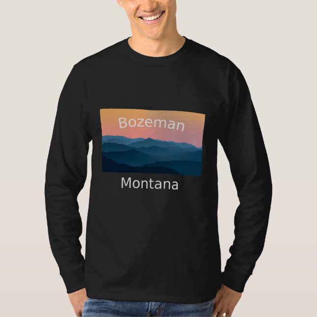 Bozeman Montana Mountain sunset hometown T-Shirt (Vorderseite)