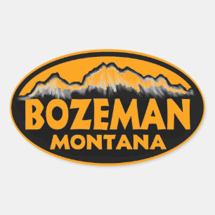 Bozeman Montana orange ovale Aufkleber