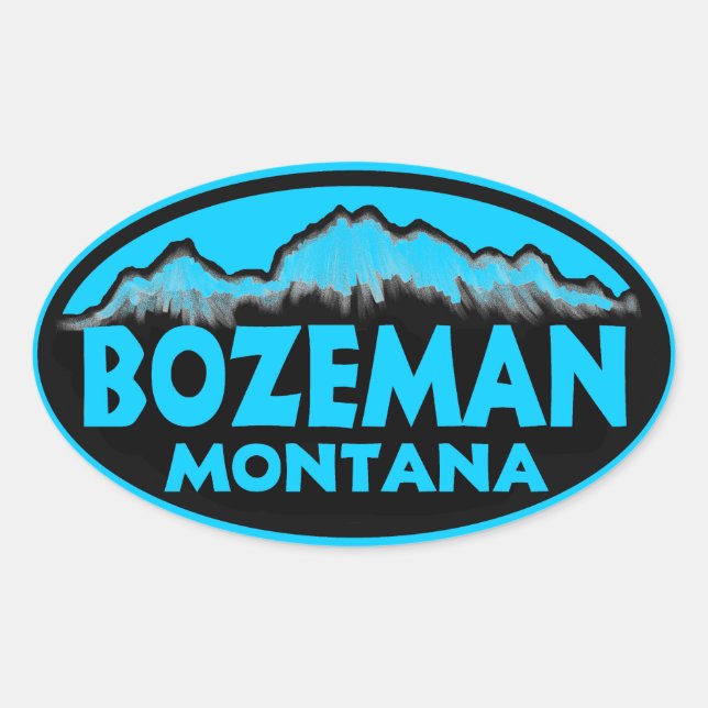 Bozeman Montana Oval Aufkleber (Vorderseite)
