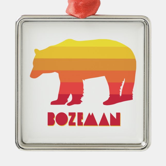Bozeman Montana Regenbogenbär Ornament Aus Metall (Vorne)