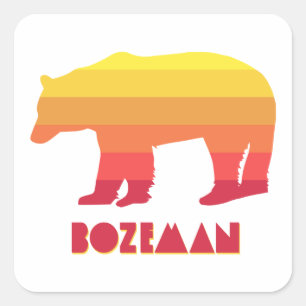 Bozeman Montana Regenbogenbär Quadratischer Aufkleber