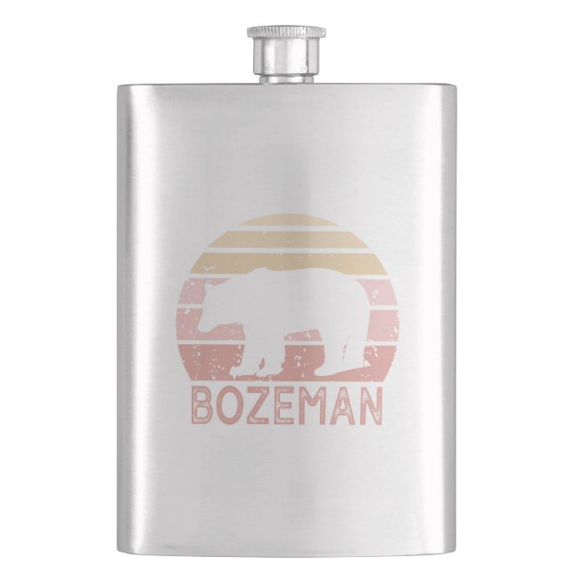 Bozeman Montana Retro Bär Flachmann (Vorderseite)