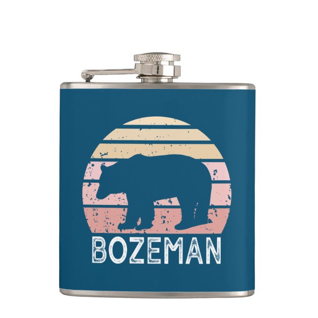 Bozeman Montana Retro Bär Flachmann (Vorderseite)