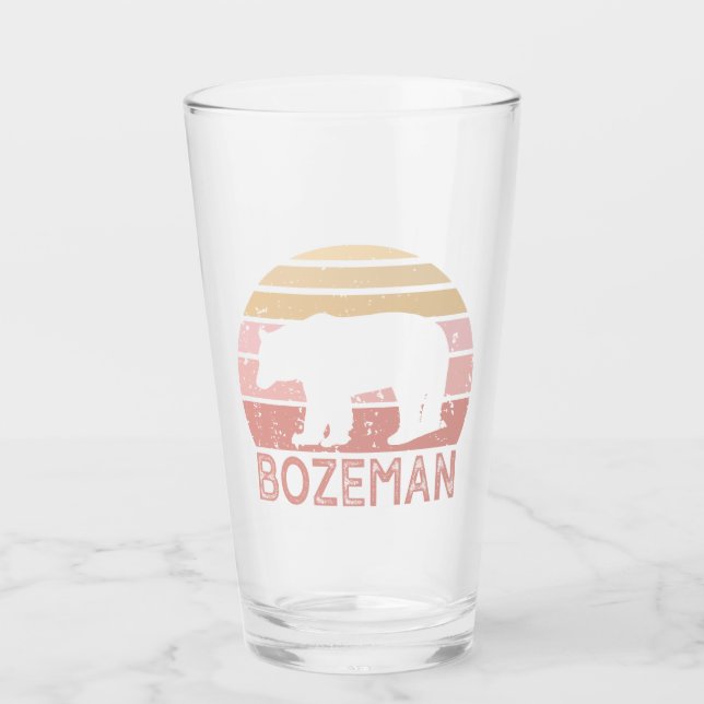 Bozeman Montana Retro Bär Glas (Vorderseite)
