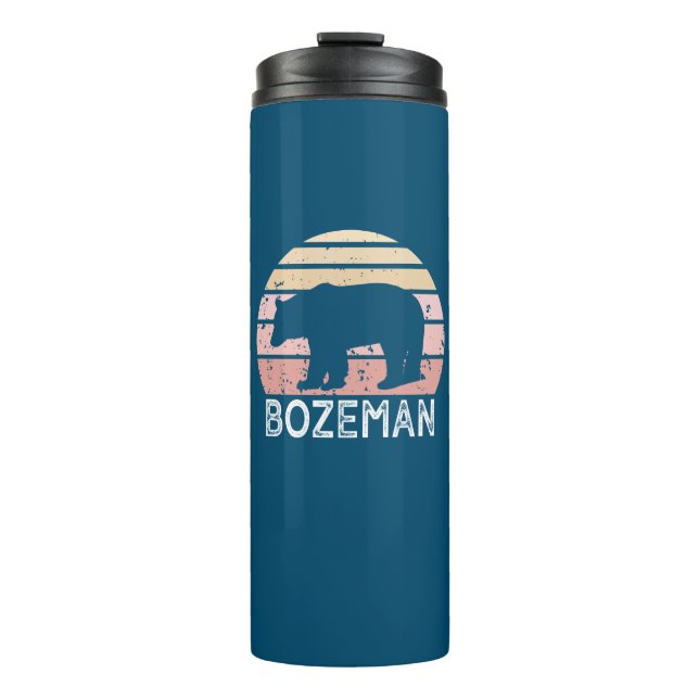 Bozeman Montana Retro Bär Thermosbecher (Vorderseite)