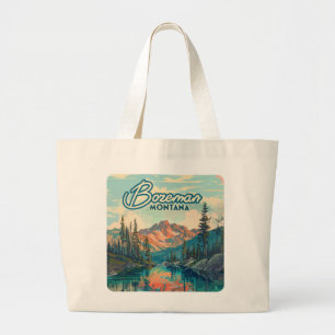 Bozeman Montana Rocky Mountains Vintag Jumbo Stoffbeutel