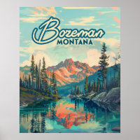 Bozeman Montana Rocky Mountains Vintag