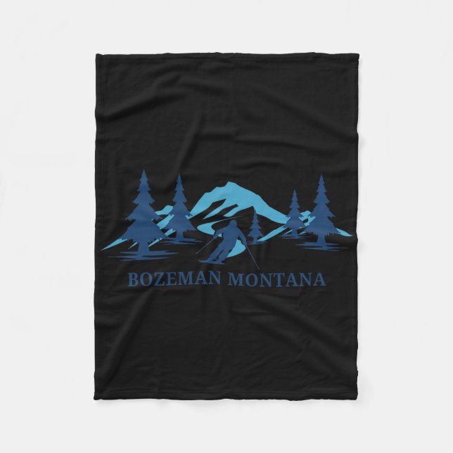 Bozeman Montana Skigebiet Skifahren Fleecedecke (Vorderseite)