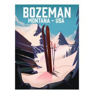 Bozeman Montana Skiposter Fotodruck