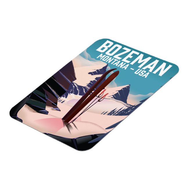 Bozeman Montana Skiposter Magnet (Linke Seite)