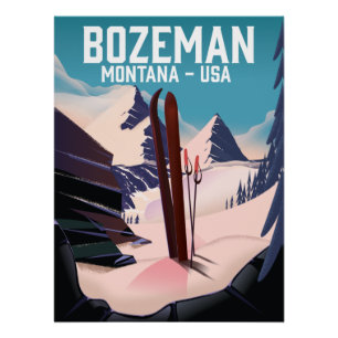 Bozeman Montana Skiposter Poster