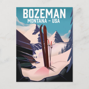 Bozeman Montana Skiposter Postkarte