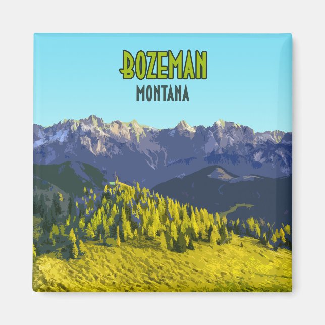 Bozeman Montana Vintag Magnet (Vorne)