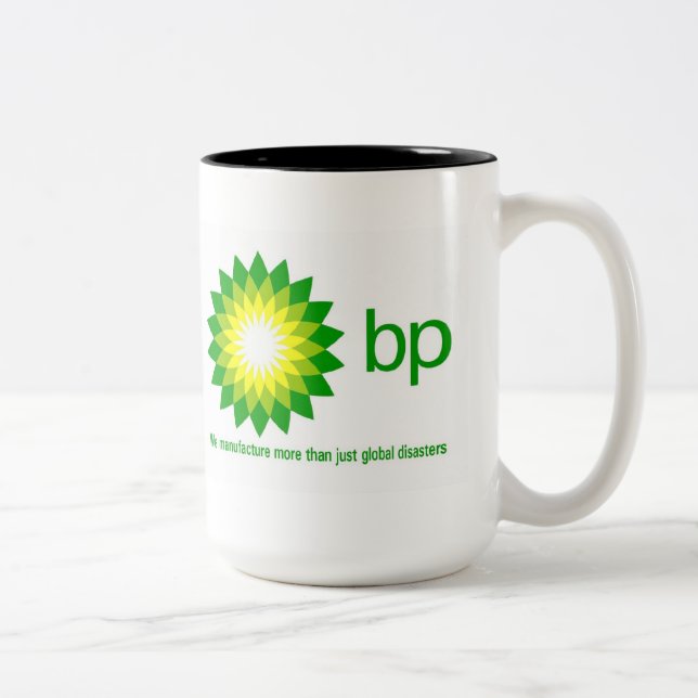BP: Hersteller der globalen Desaster-Kaffee-Tasse Zweifarbige Tasse (Rechts)