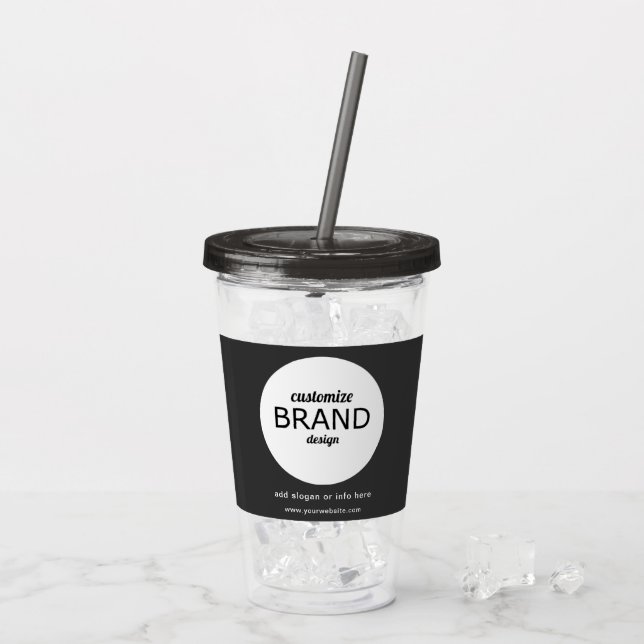BPA Free Add Business Logo Tumbler Trinkbehälter Acryltrinkbecher (Rückseite Ice)