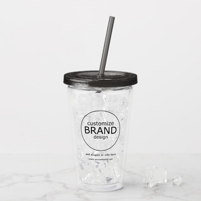 BPA Free Business Logo Branding Tumbler Trinkbehäl Acryltrinkbecher (Rückseite Ice)