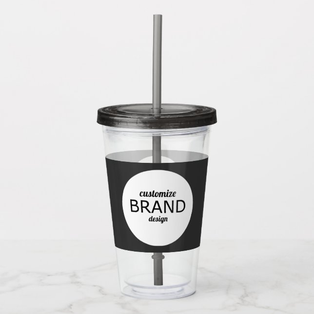 BPA Free Custom Business Logo Tumbler Trinkbehälte Acryltrinkbecher (Vorderseite)