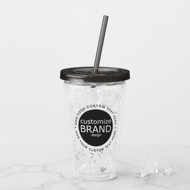BPA Free Custom Logo Tumbler Trinkbehälter Acryltrinkbecher (Rückseite Ice)