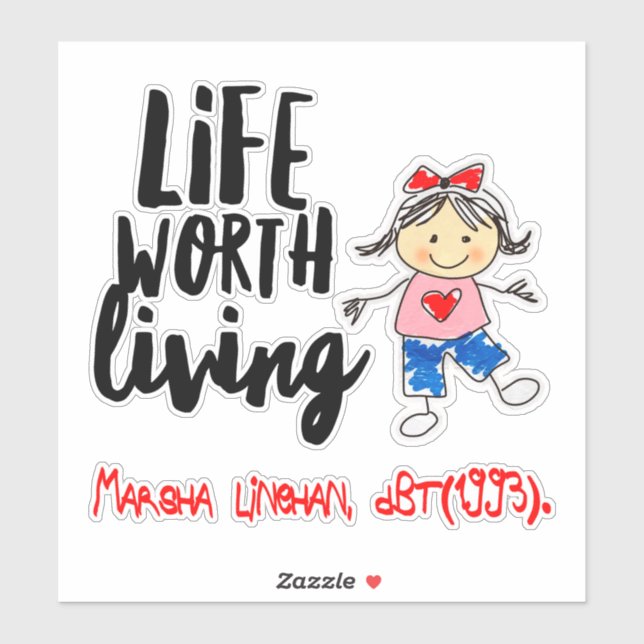 BPD Life Worving | Marsha Linehan | DBT Aufkleber (Blatt)