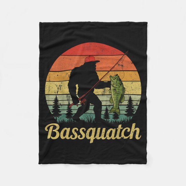 Bquatch B Fishing Humor Bigfoot Ufo Sasquatch  Fleecedecke (Vorderseite)