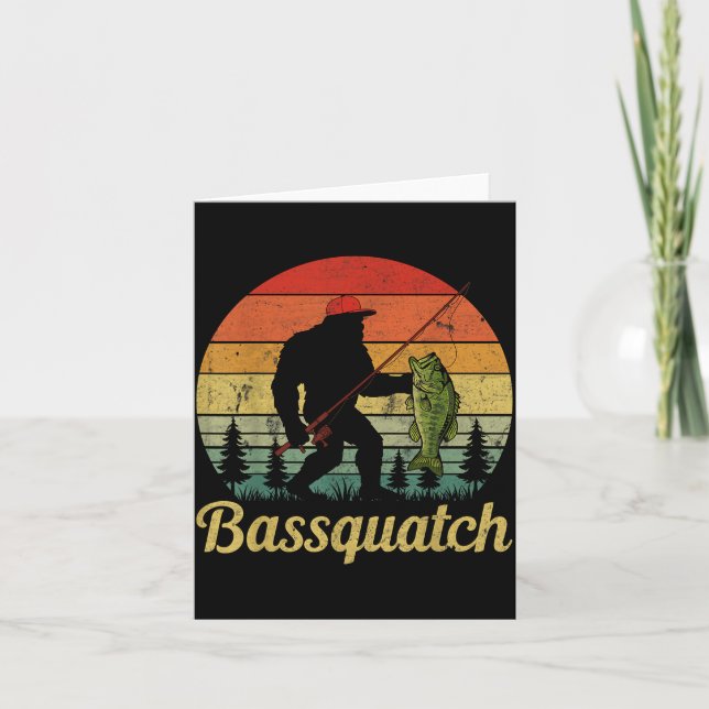 Bquatch B Fishing Humor Bigfoot Ufo Sasquatch  Karte (Vorderseite)